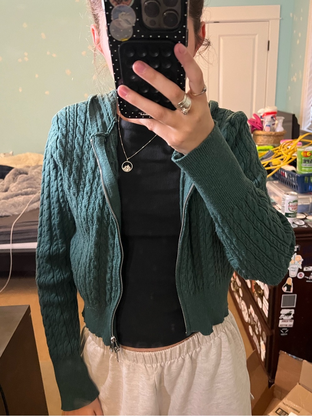 Green zip up